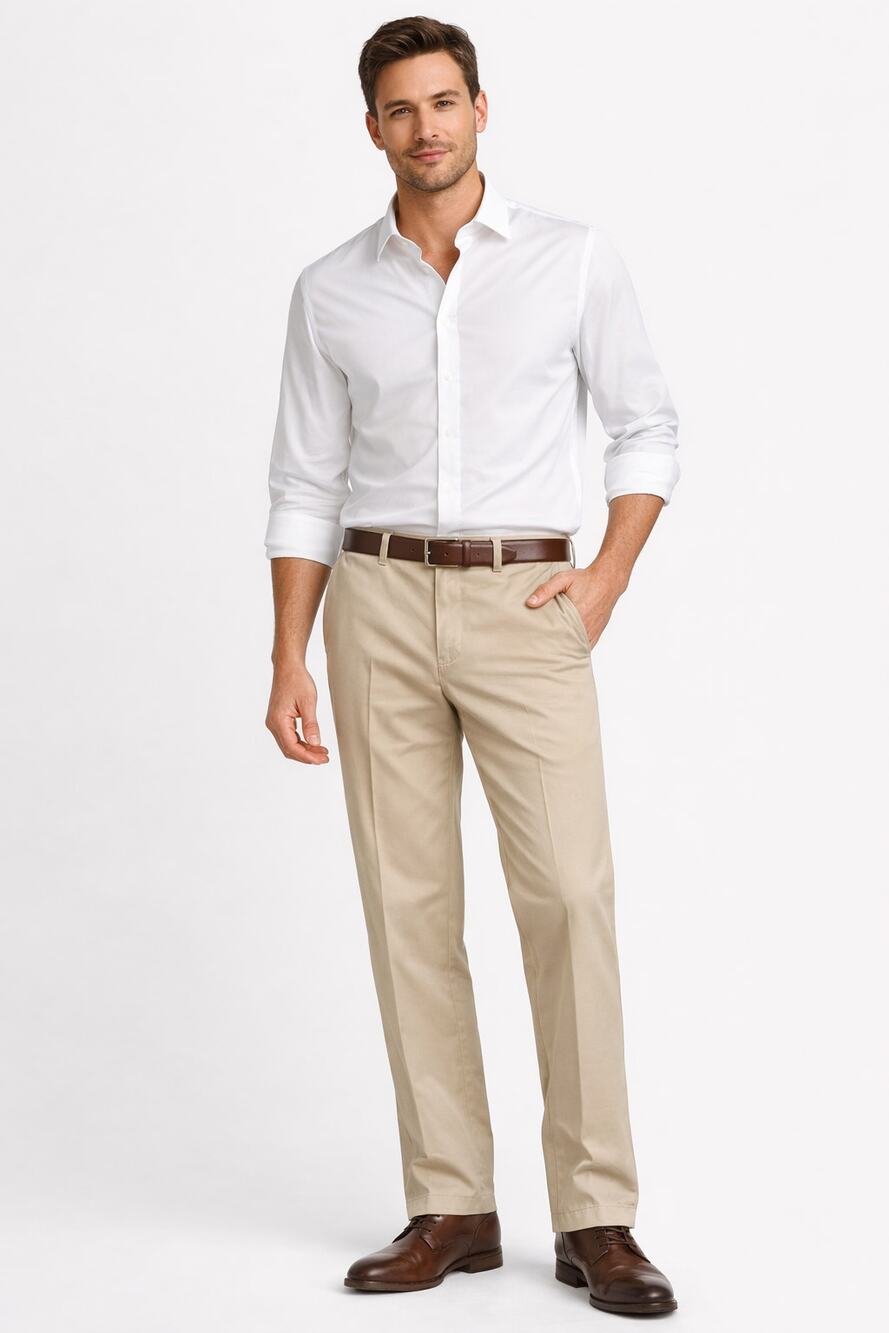 Perry Ellis America Men’s Khaki Dress Pants Tag 34x32 (ACTUAL 32x32) Flat Front
